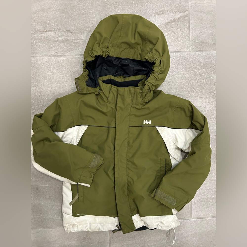 Helly Hansen Kids Jacket - Olive Green and White